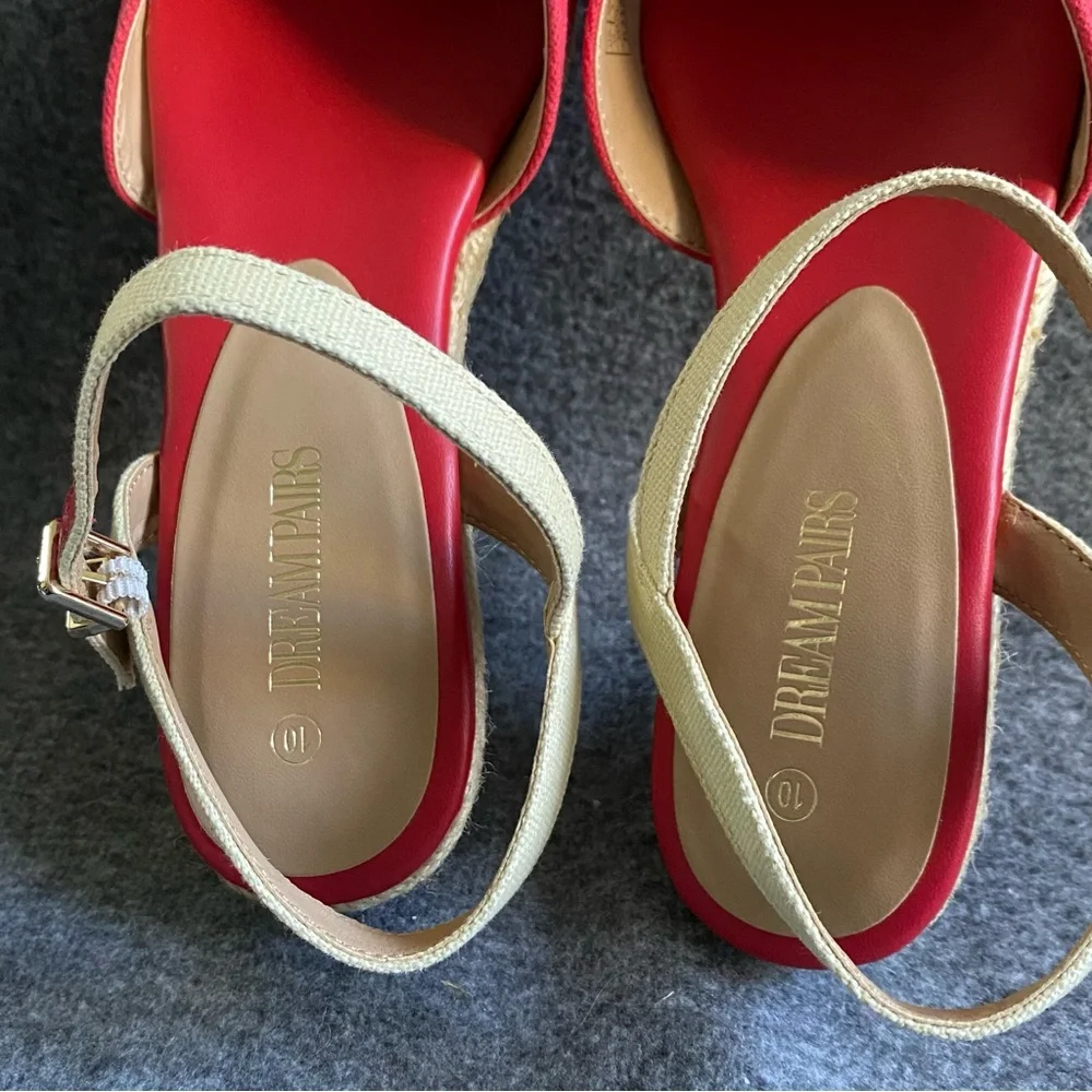 Dream Paris Espadrille Shoes Women’s Size 10 Wedge‎ Closed Toe Ankle Strap